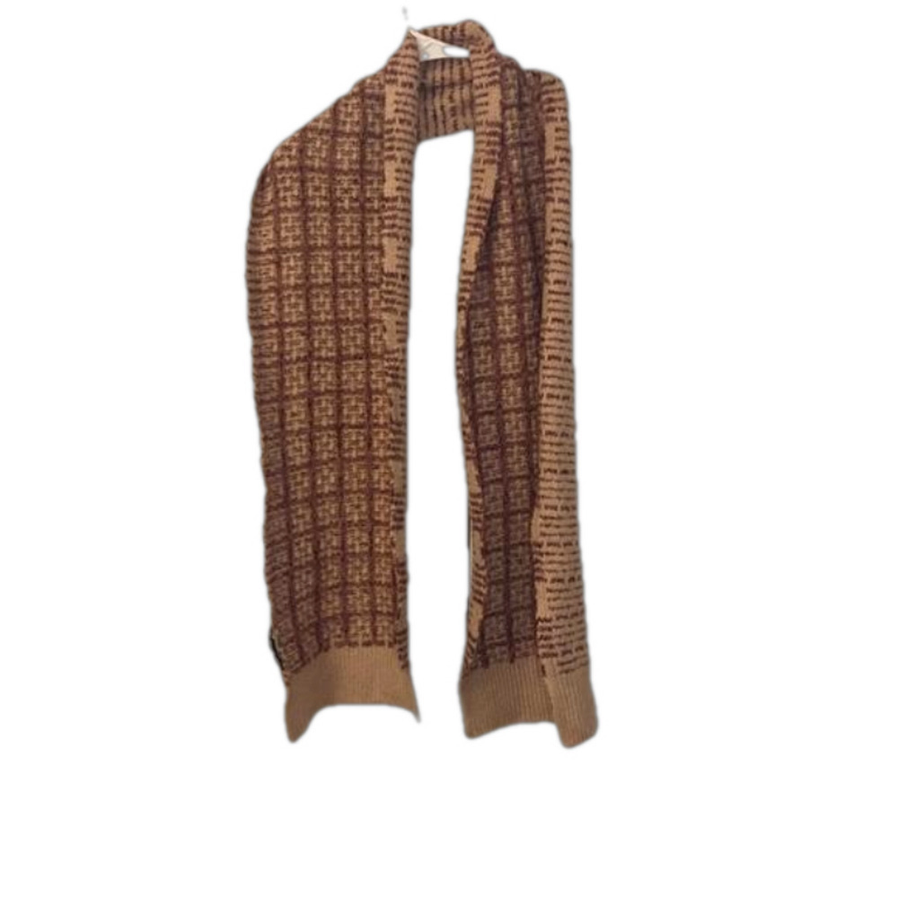 INC International Concepts Tweed Knit Muffler Scarf Wine